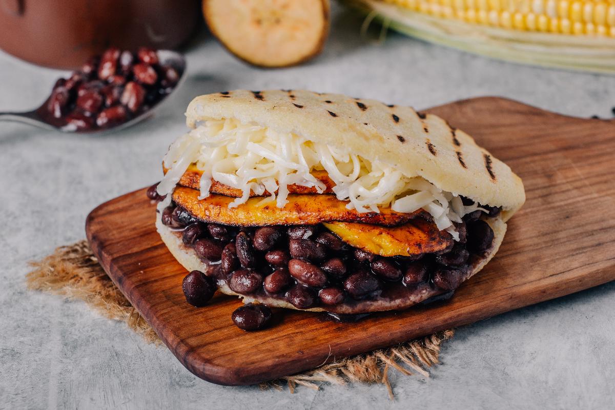 Sweet Plantain and Beans Arepas