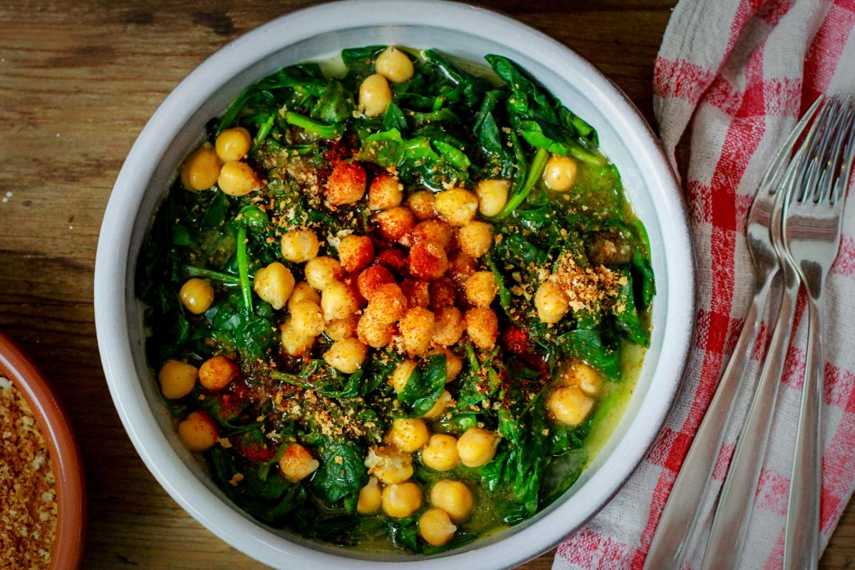 Vegan Espinacas con Garbanzos