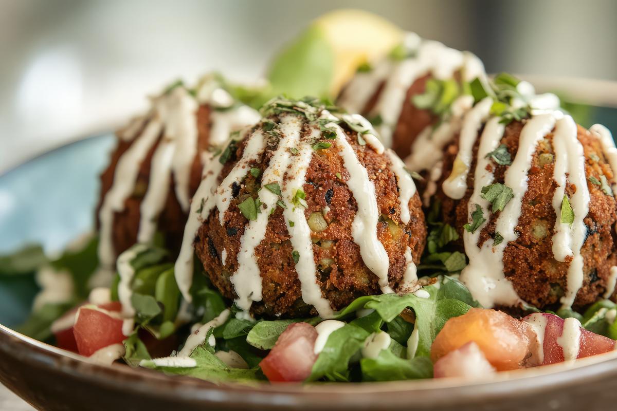 Baked Falafel with Tahini Sauce