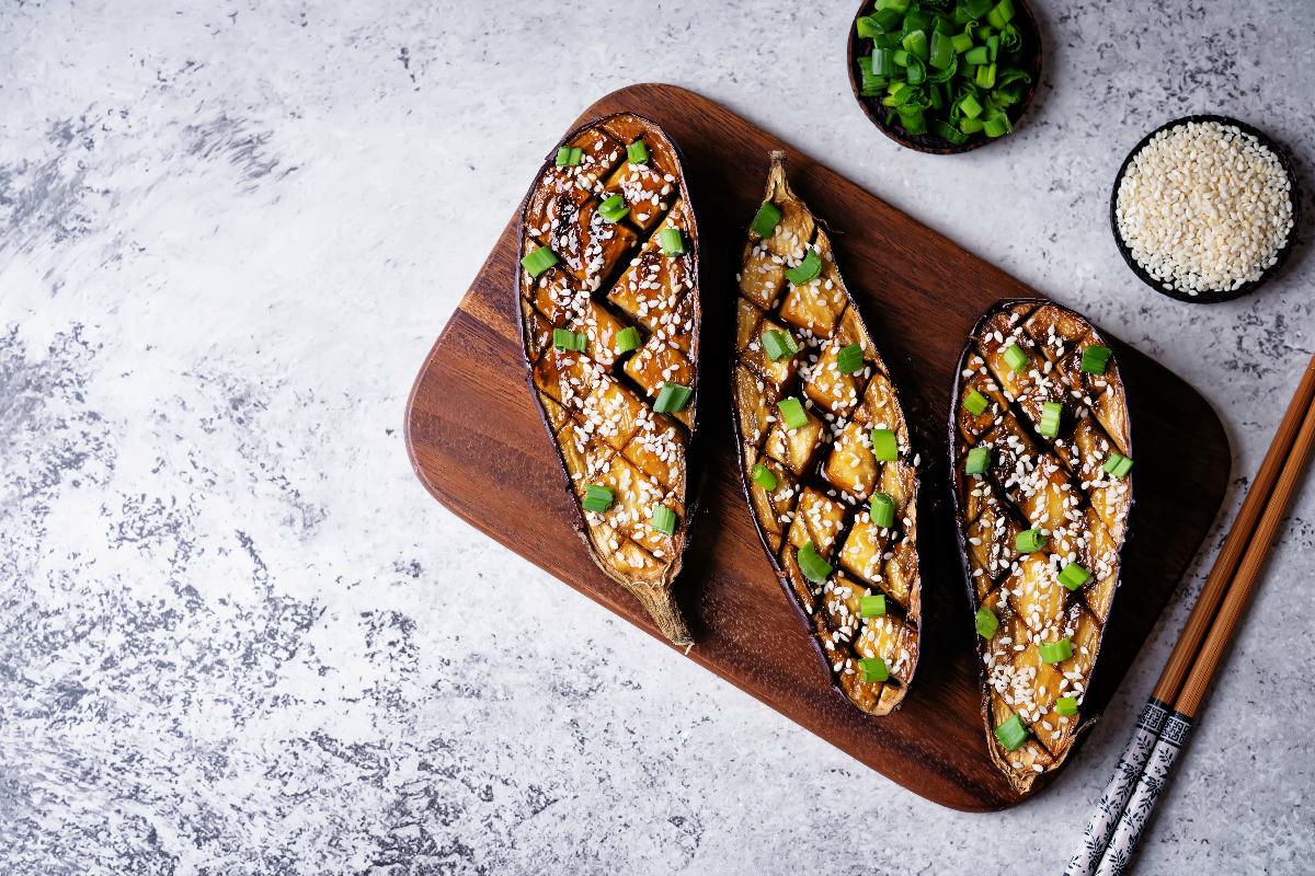 Ginger Miso Vegan Glazed Eggplant