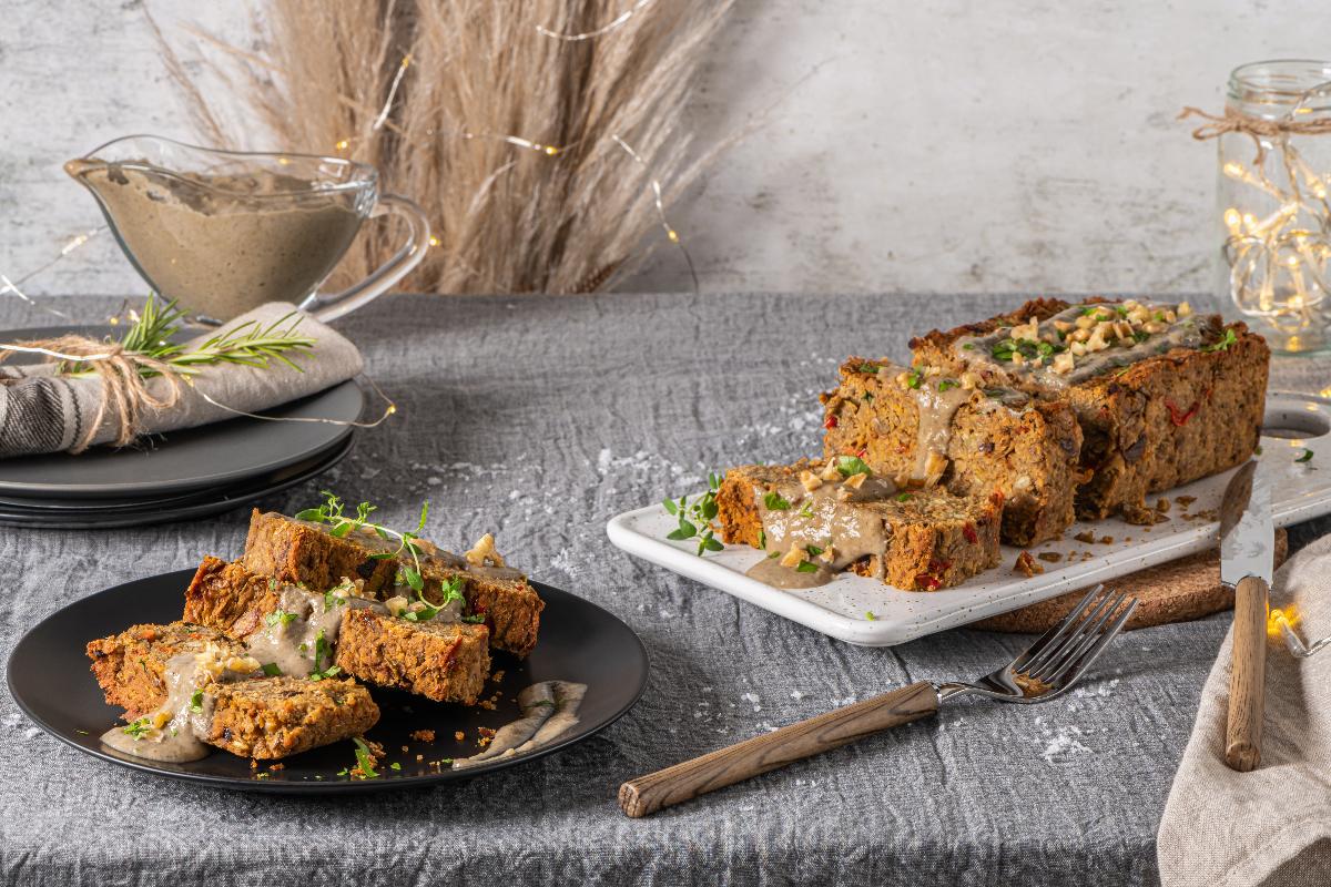 Herb-Crusted Vegan Lentil Loaf
