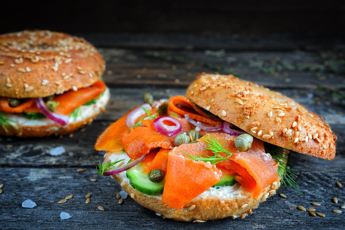 Smoky Vegan Carrot Lox Bagels