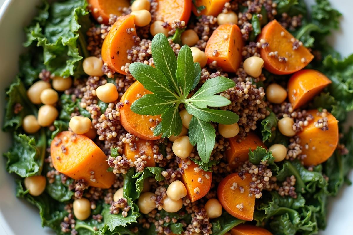 Sweet Potato and Kale Salad with Tahini Dressing