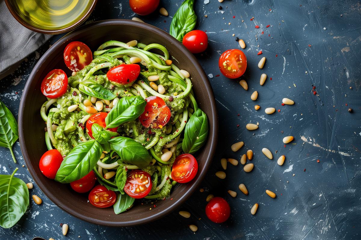 Zucchini Noodles with Avocado Pesto