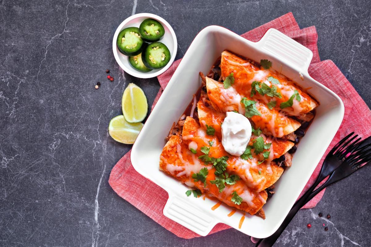 Jackfruit Enchiladas with Smoky Tomato Sauce