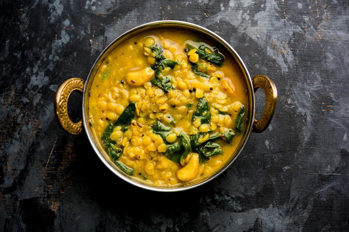 Split Pea and Spinach Dal