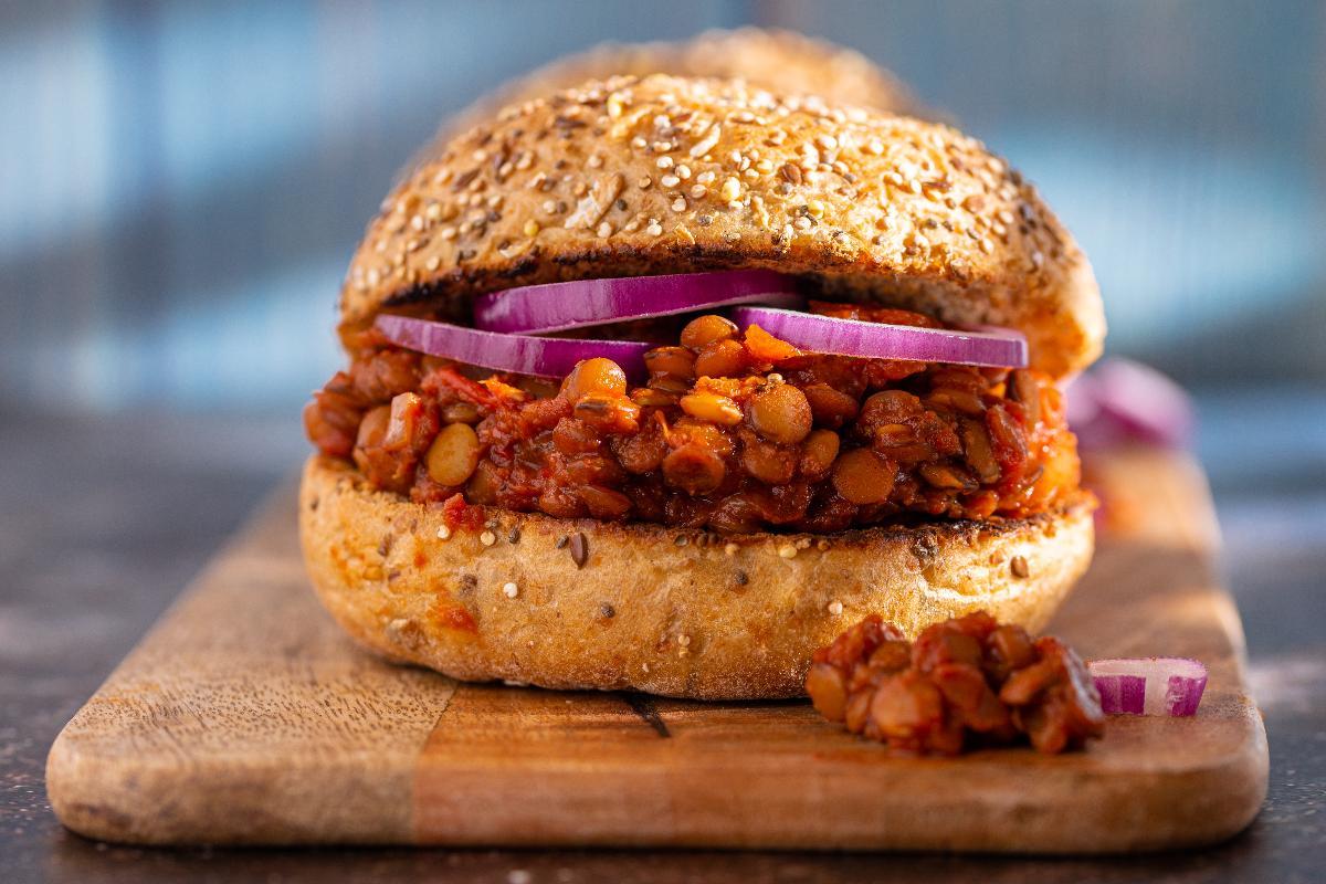 Vegan Lentil Sloppy Joe Sandwich