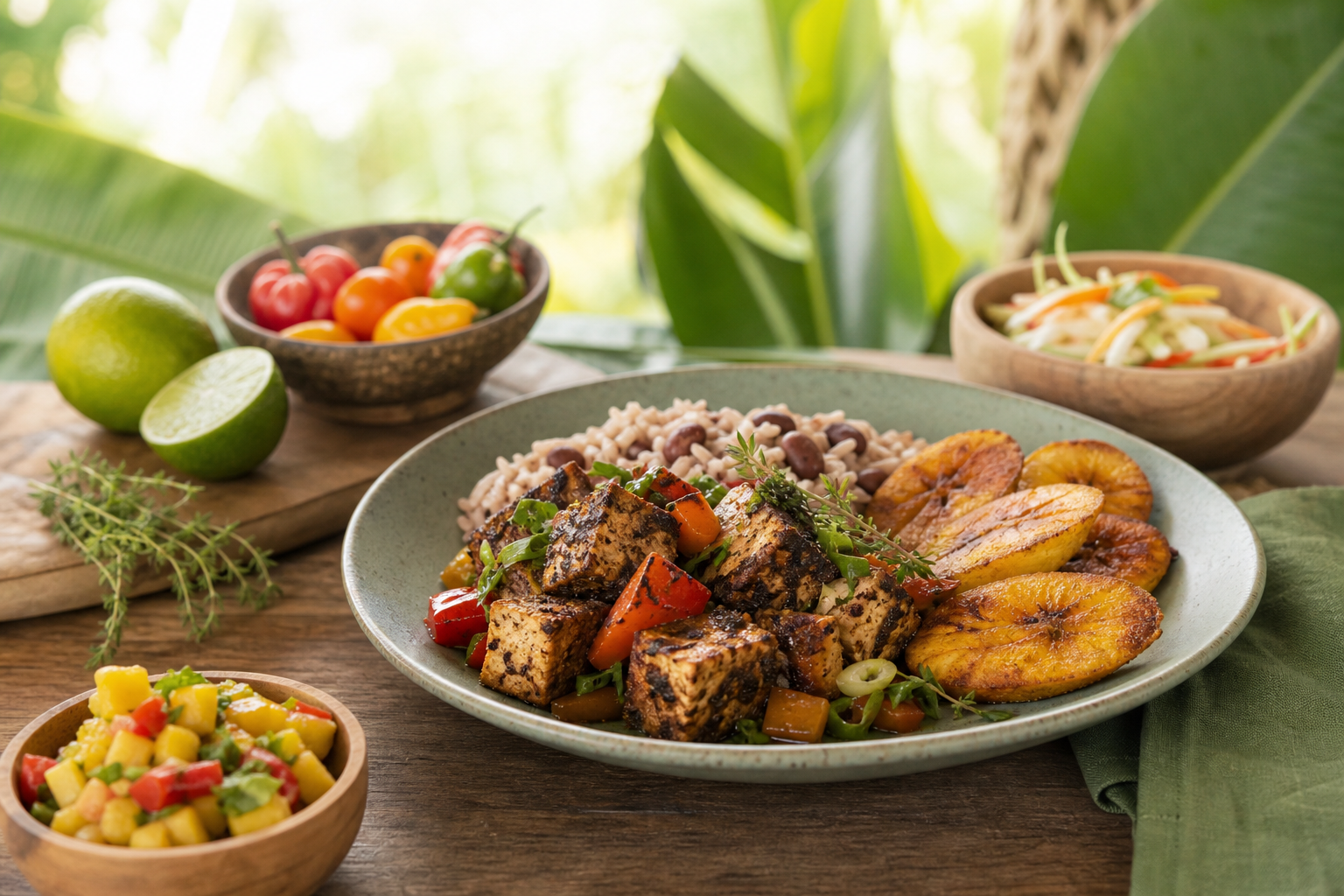 Caribbean Vegan Cooking: Jerk Tofu and Plantain Delights