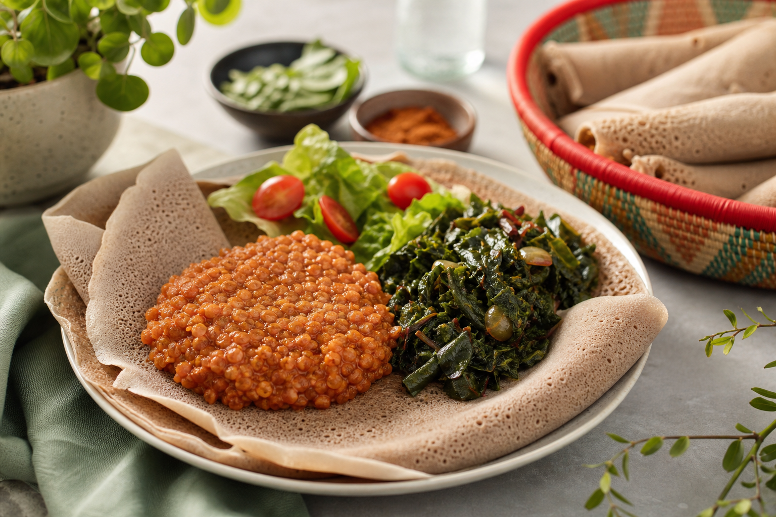 Exploring Ethiopian Vegan Cuisine: Injera and Misir Wot