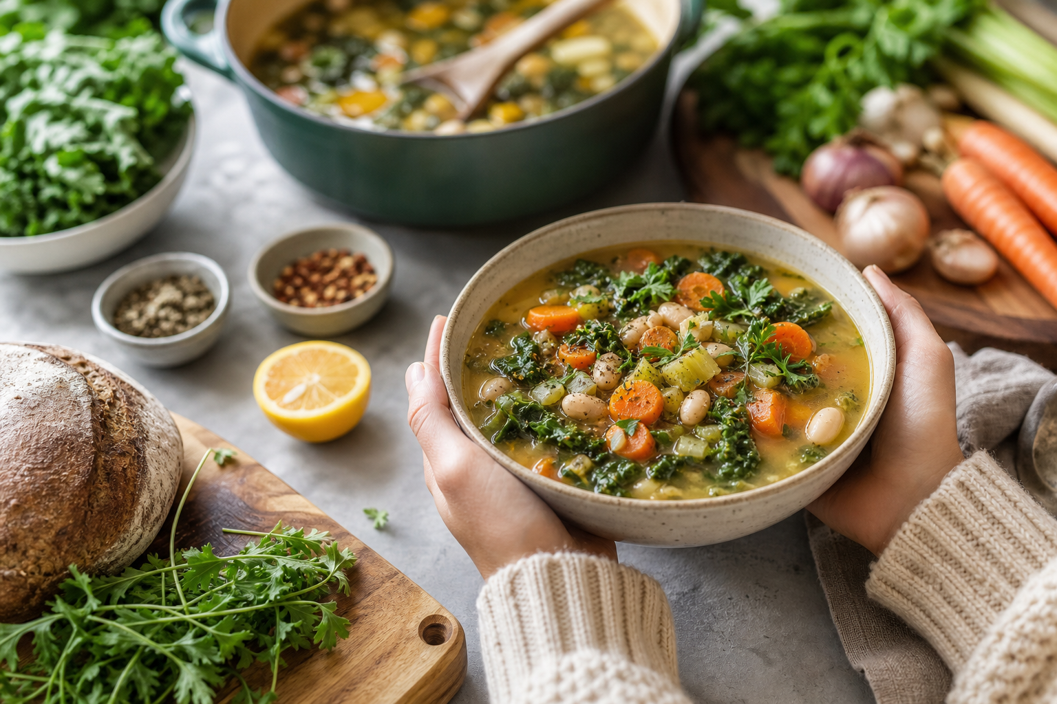 How can I adapt traditional soup recipes to be vegan in 2026?