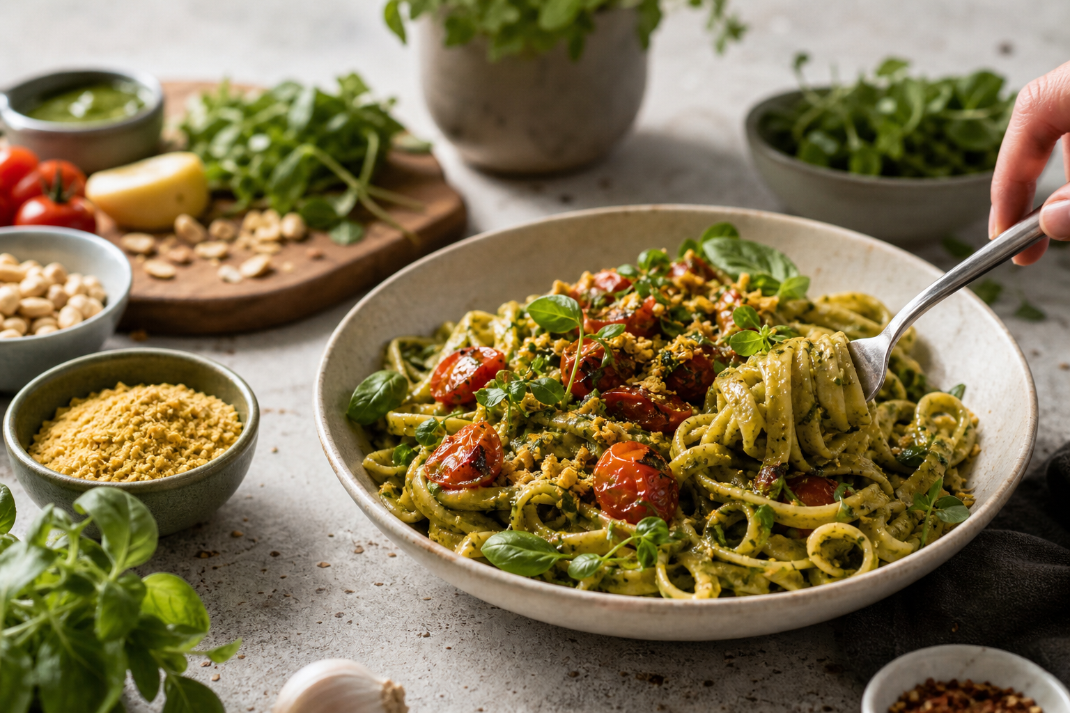 How can I add flavor to vegan pasta dishes without dairy in 2026?