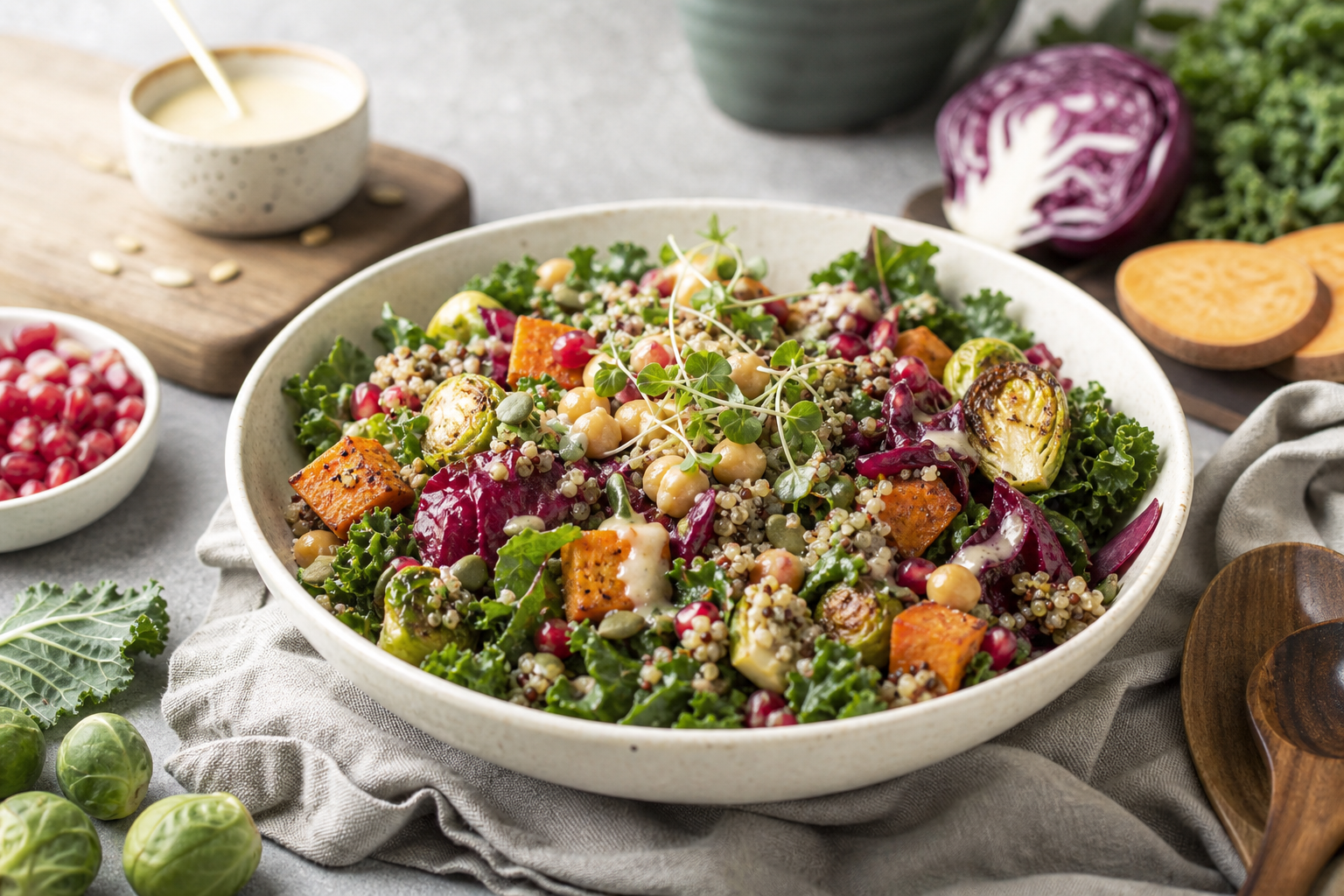 How can I create a hearty vegan salad for winter 2026?