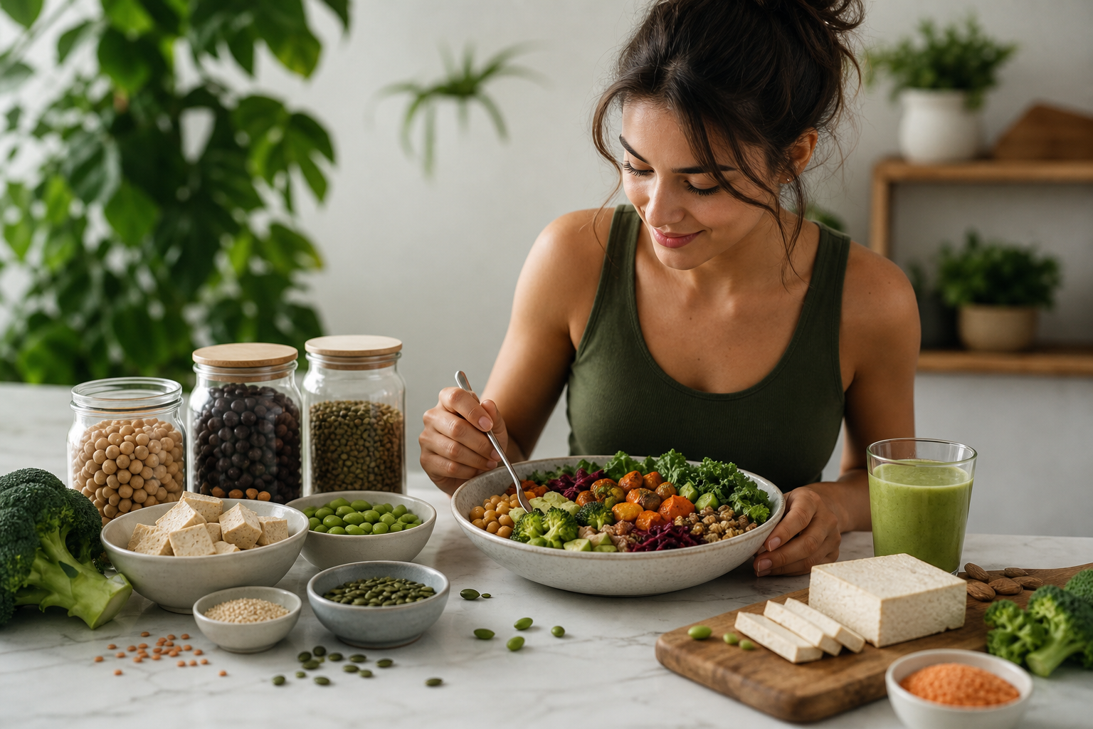 How can I create a high protein vegan meal plan for 2025?