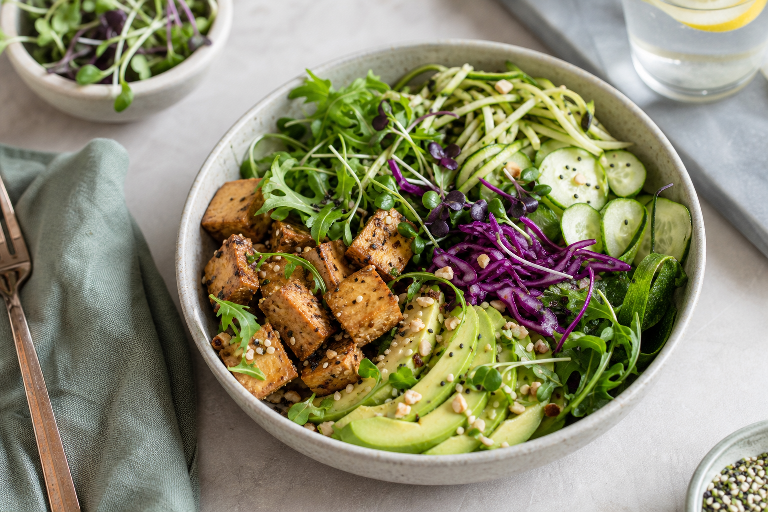 How can I create a low-carb vegan lunch for 2025?