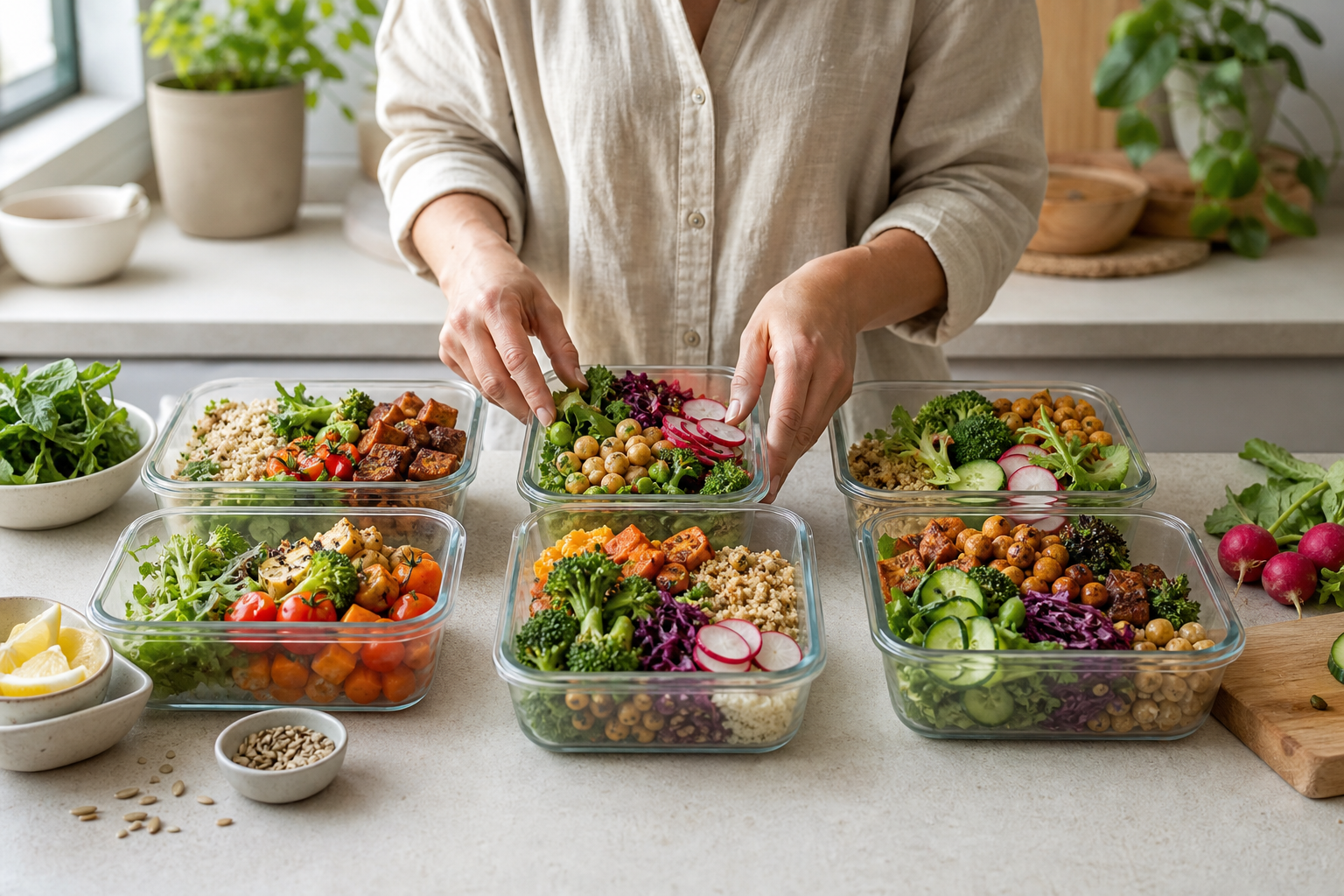 How can I create a quick vegan lunch meal prep for the week in 2025?
