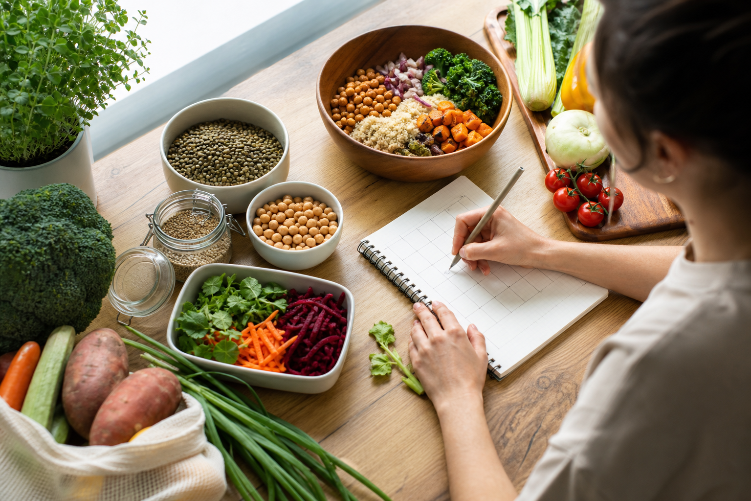 How can I create a weekly vegan menu on a budget in 2025?