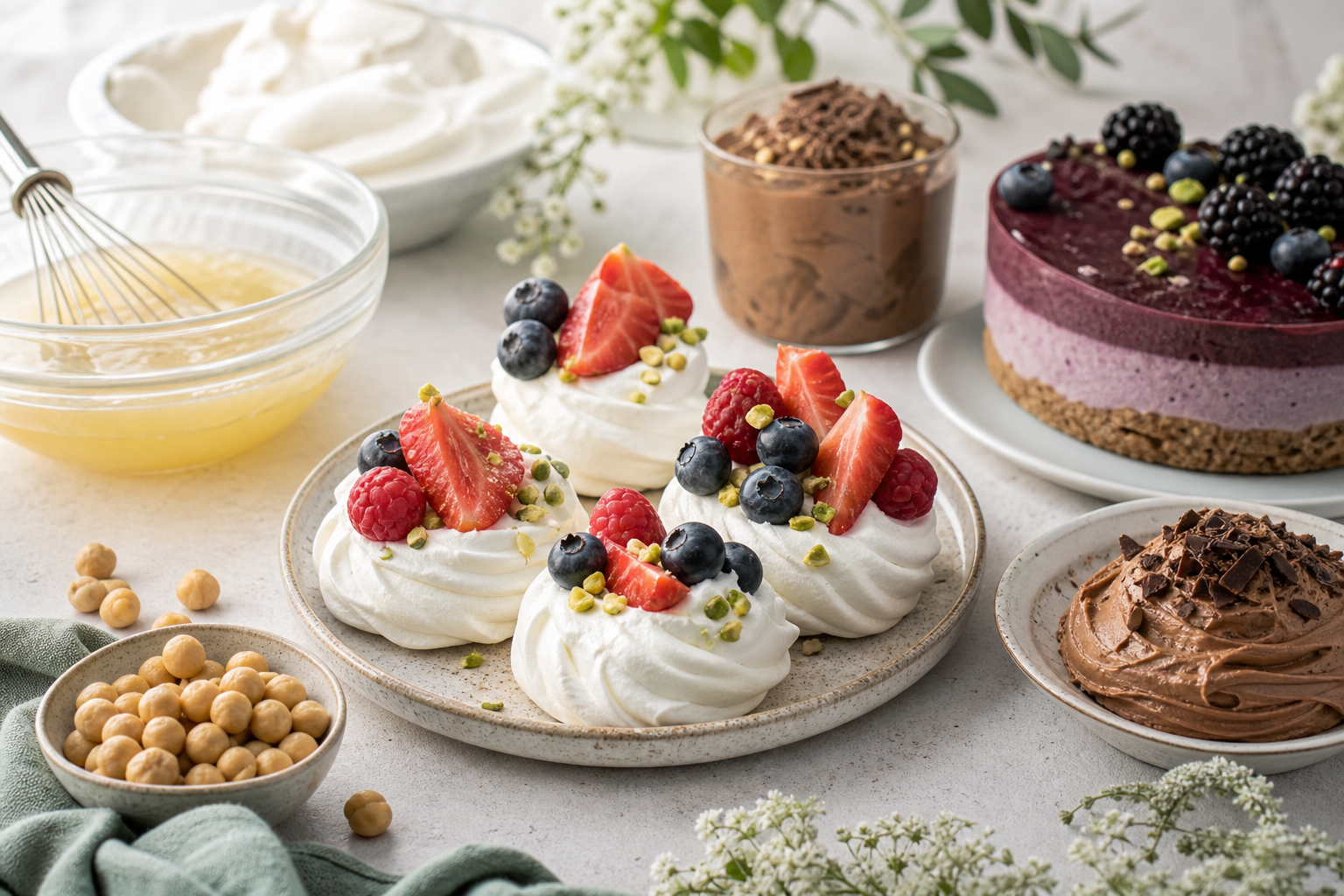 How can I creatively use aquafaba in vegan desserts in 2025?