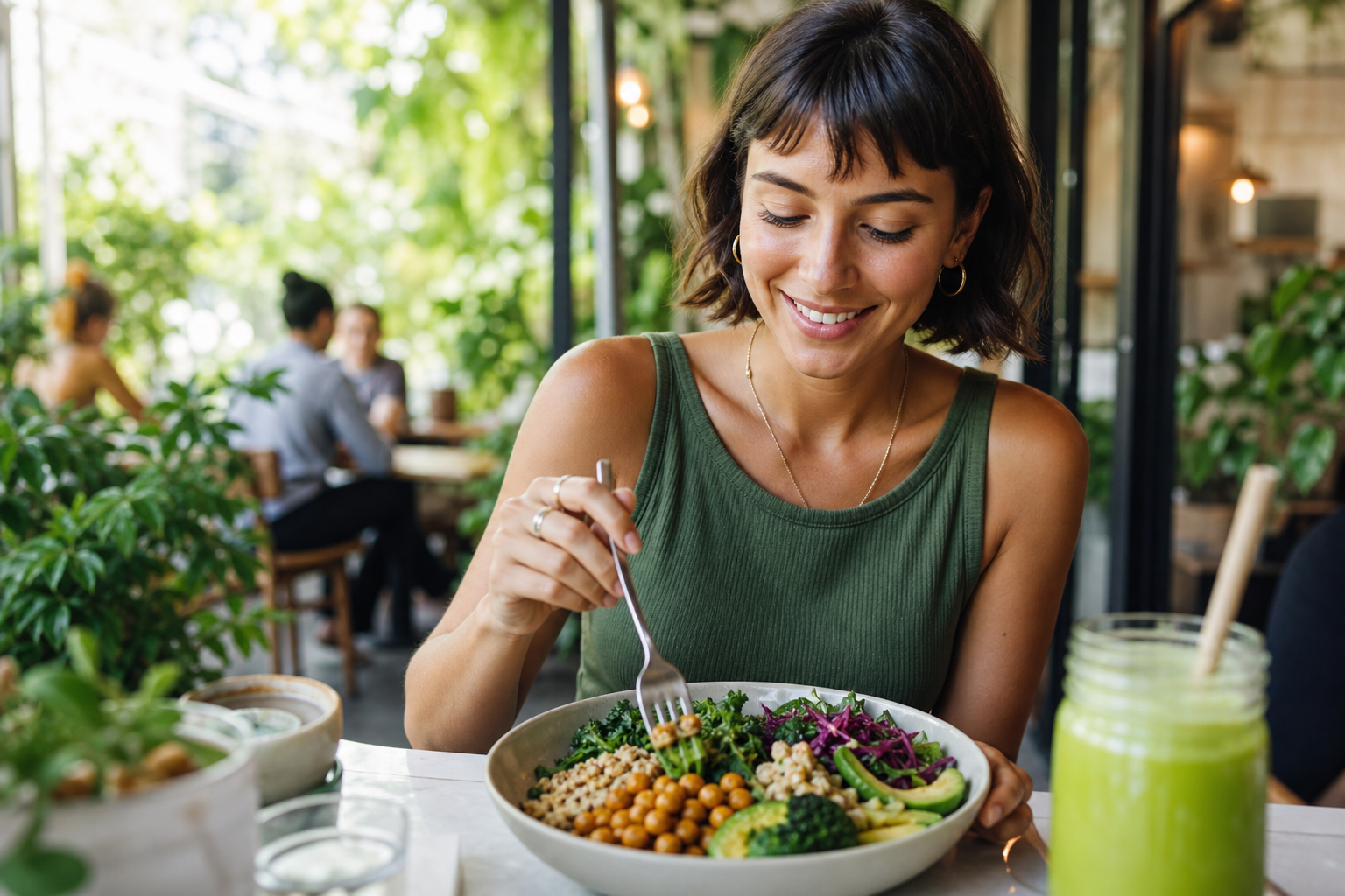 How can I enjoy healthy vegan meals while dining out in 2025?
