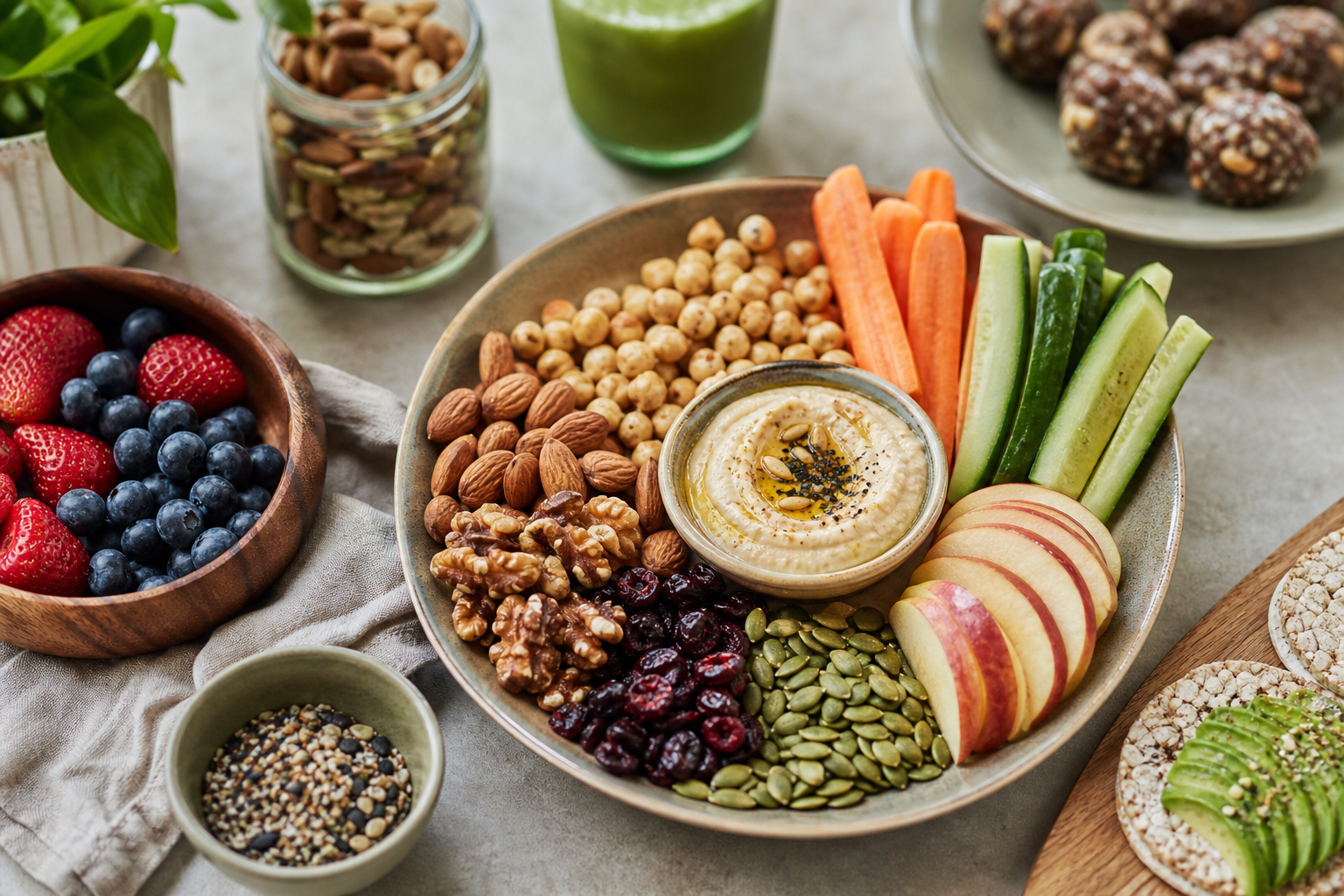 How can I ensure my snacks are nutrient-dense while being vegan in 2025?