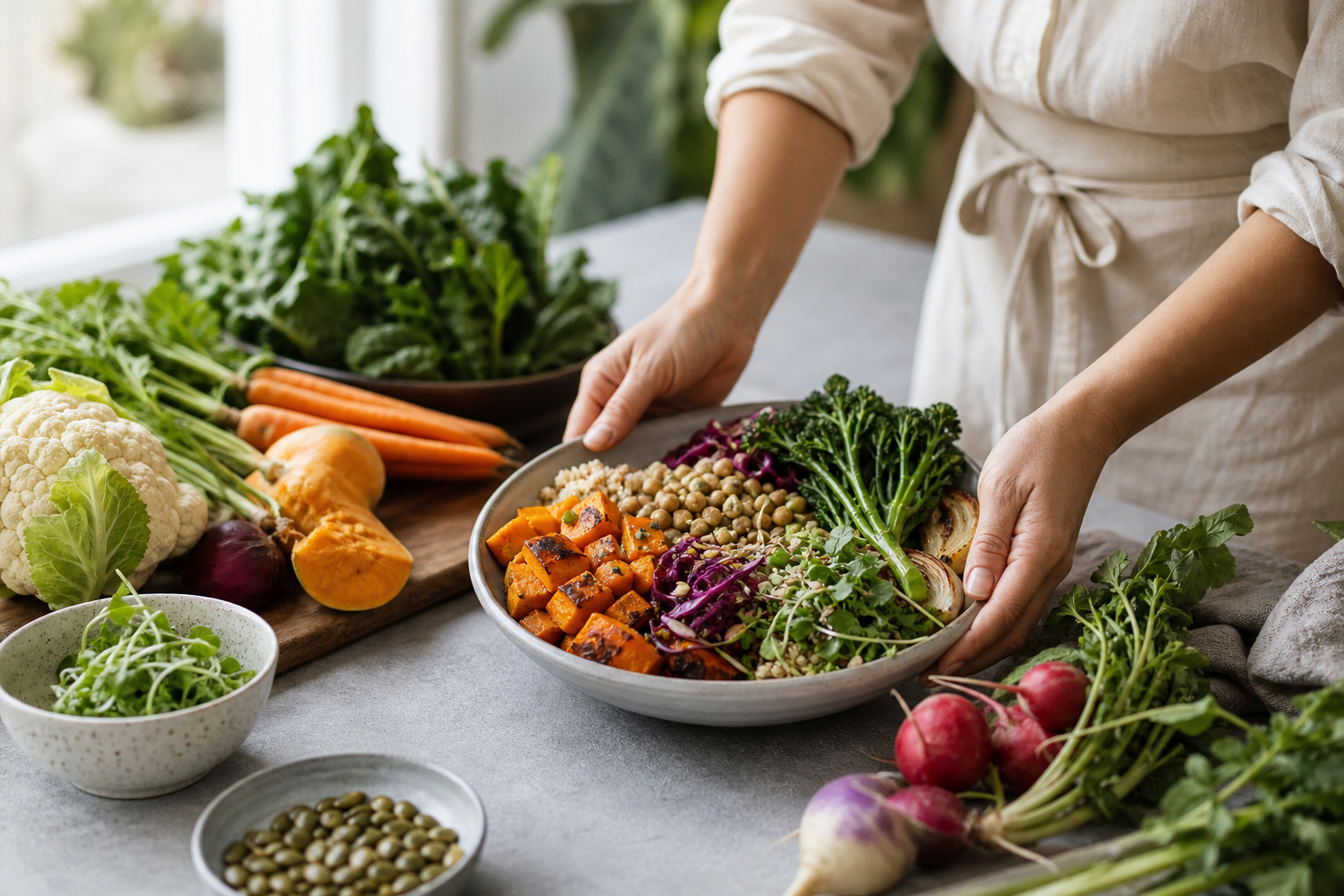 How can I incorporate seasonal vegetables into quick vegan meals in 2025?