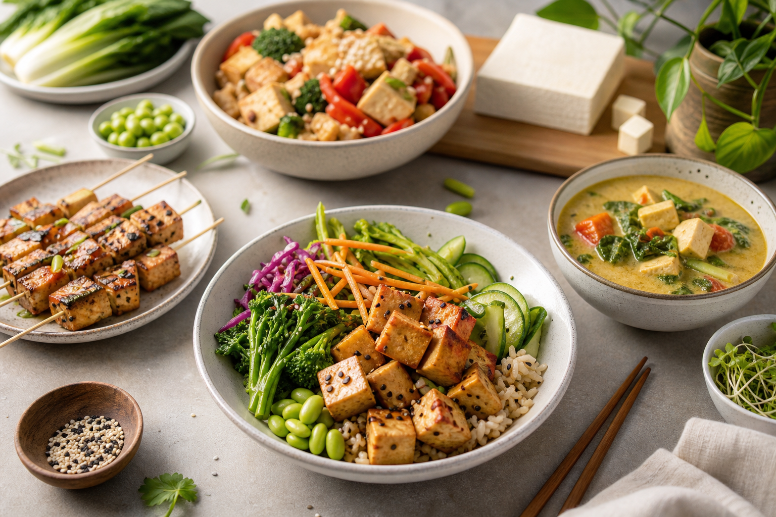 How can I incorporate tofu into high protein vegan dishes in 2025?