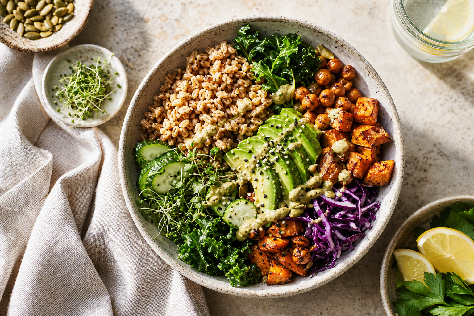 How can I incorporate whole grains into my vegan lunch recipes in 2025?