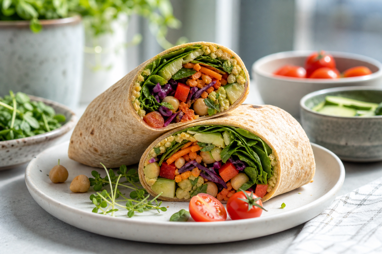 How can I make a filling vegan wrap for lunch in 2025?