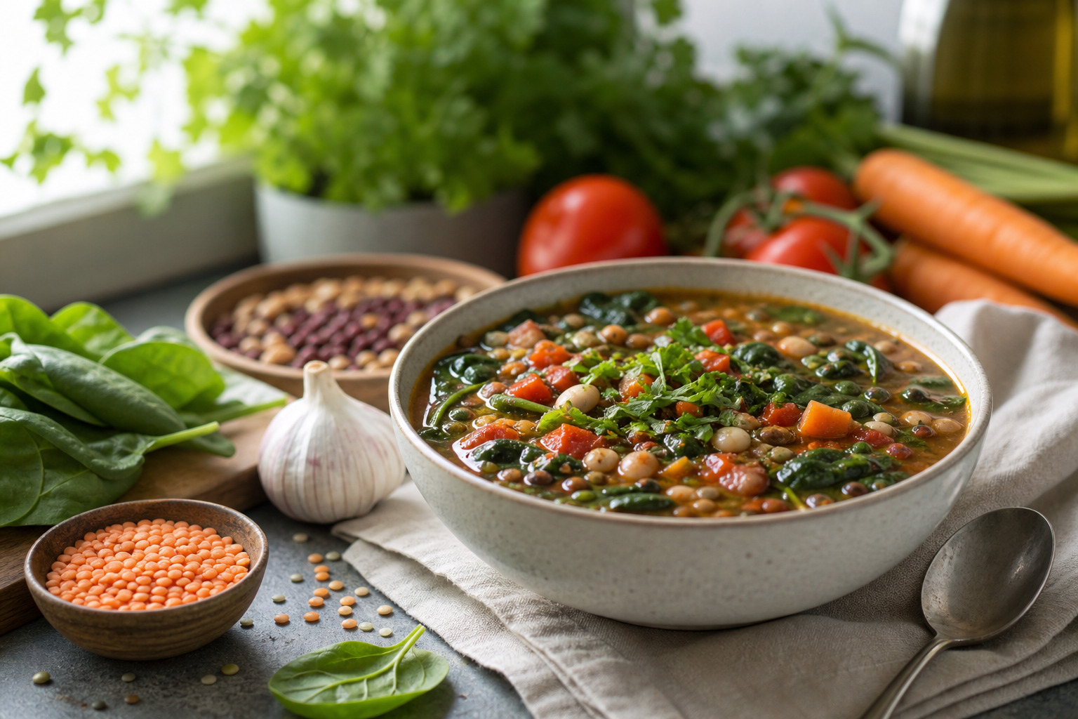 How can I make a vegan soup that is rich in iron in 2026?