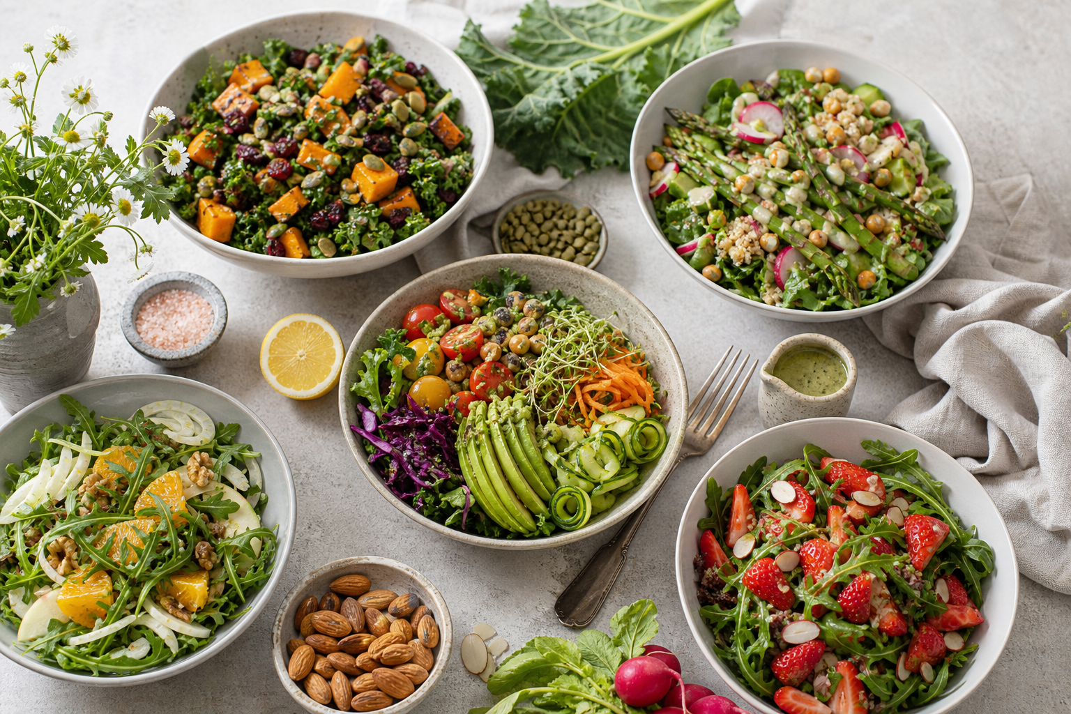 How can I make easy vegan salads for every season in 2025?