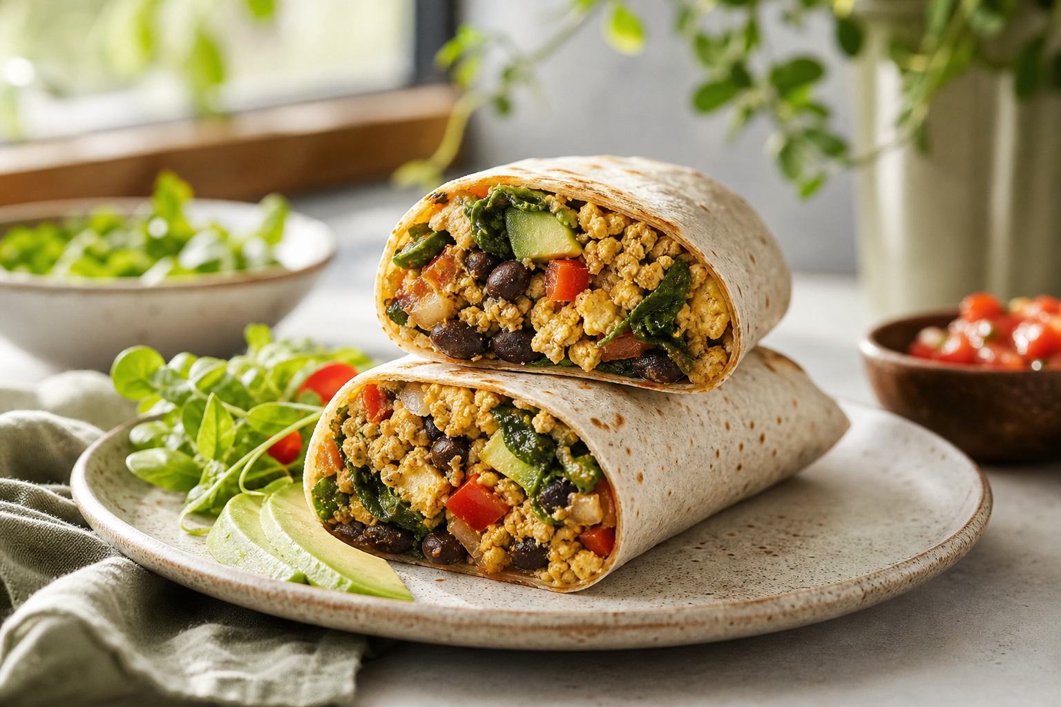 How can I make high protein vegan breakfast burritos in 2025?