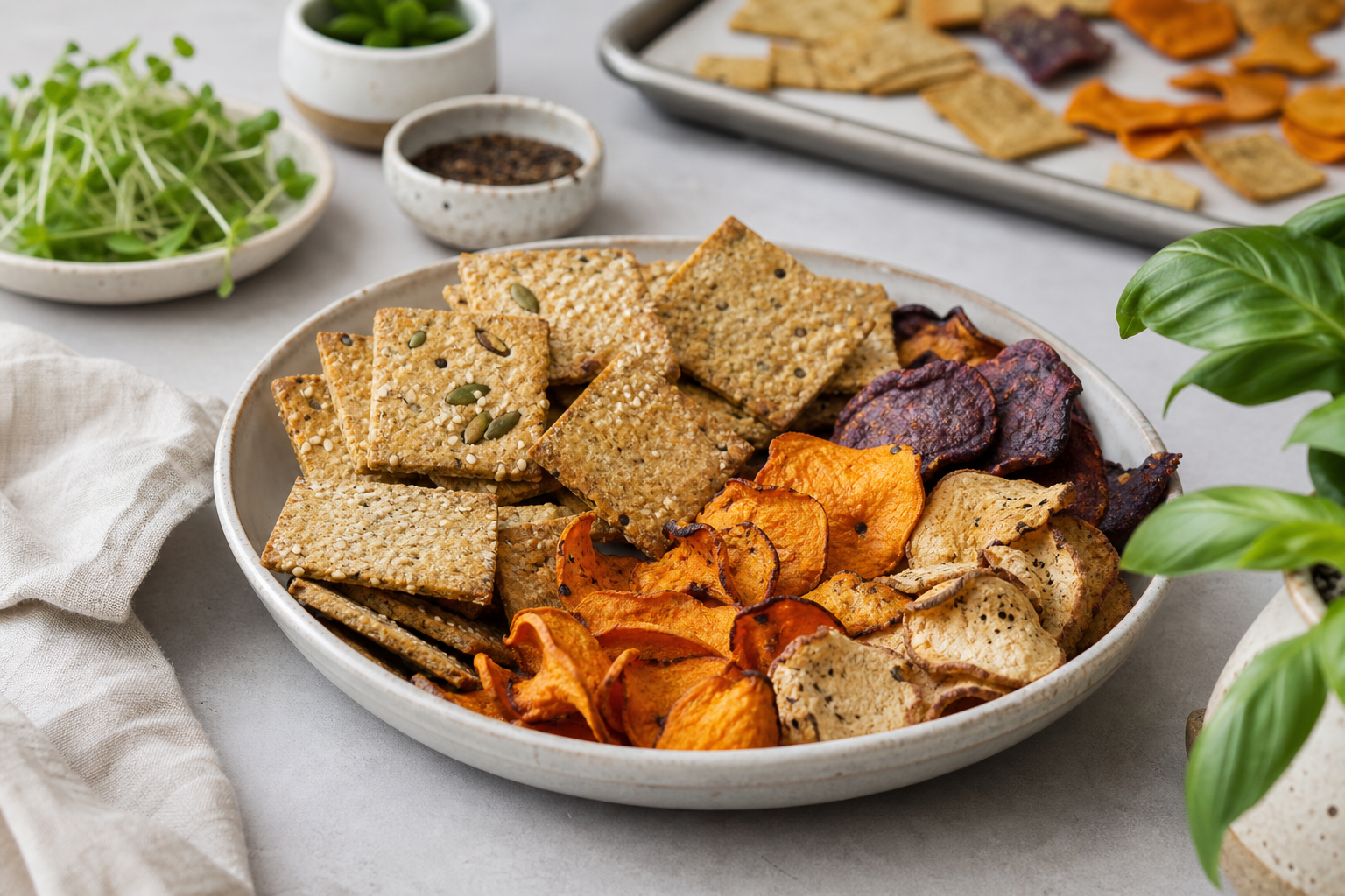 How can I make homemade vegan chips or crackers in 2025?