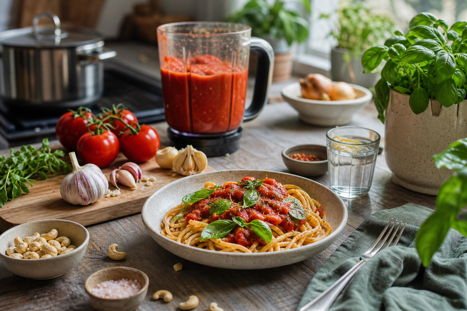 How can I make pasta with homemade vegan sauce in 2026?