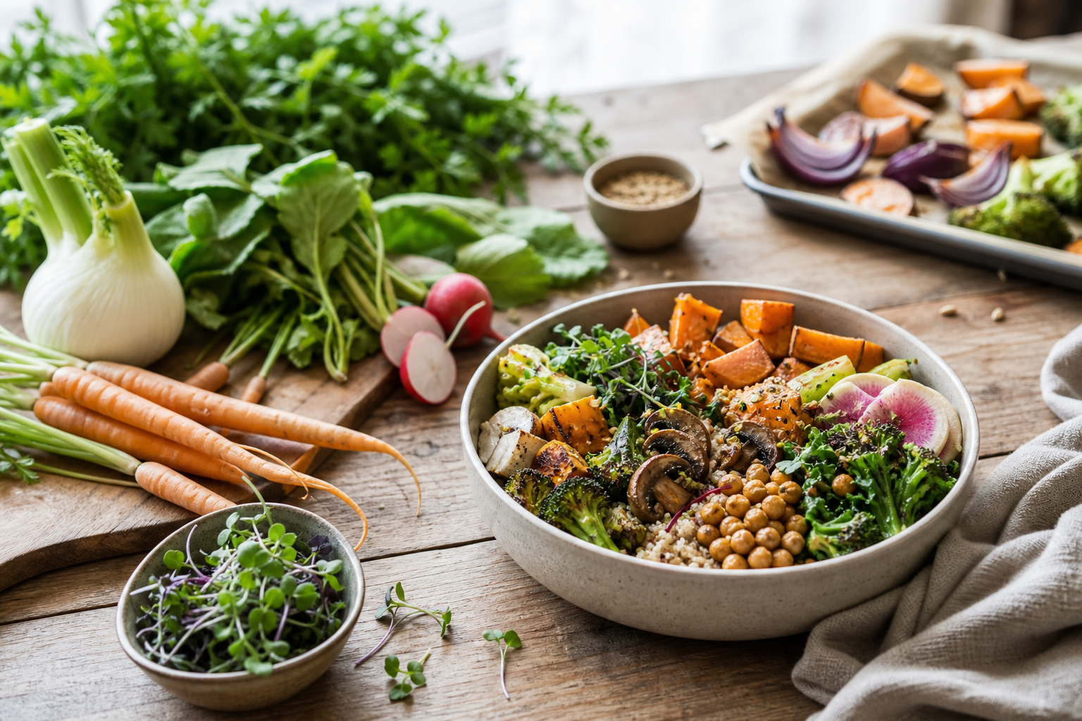 How can I use seasonal vegetables in easy vegan recipes in 2025?
