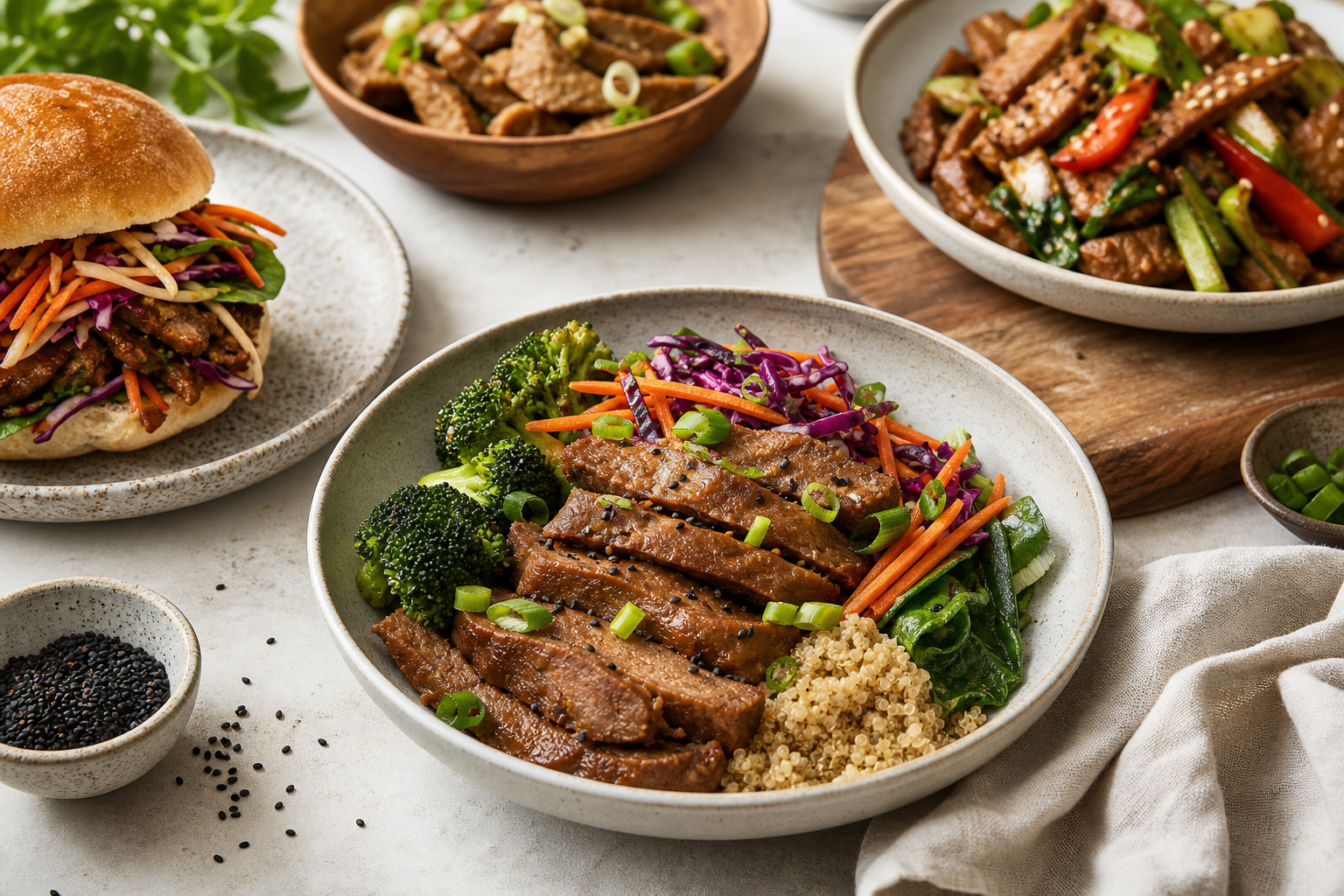 How can I use seitan in high protein vegan recipes in 2025?