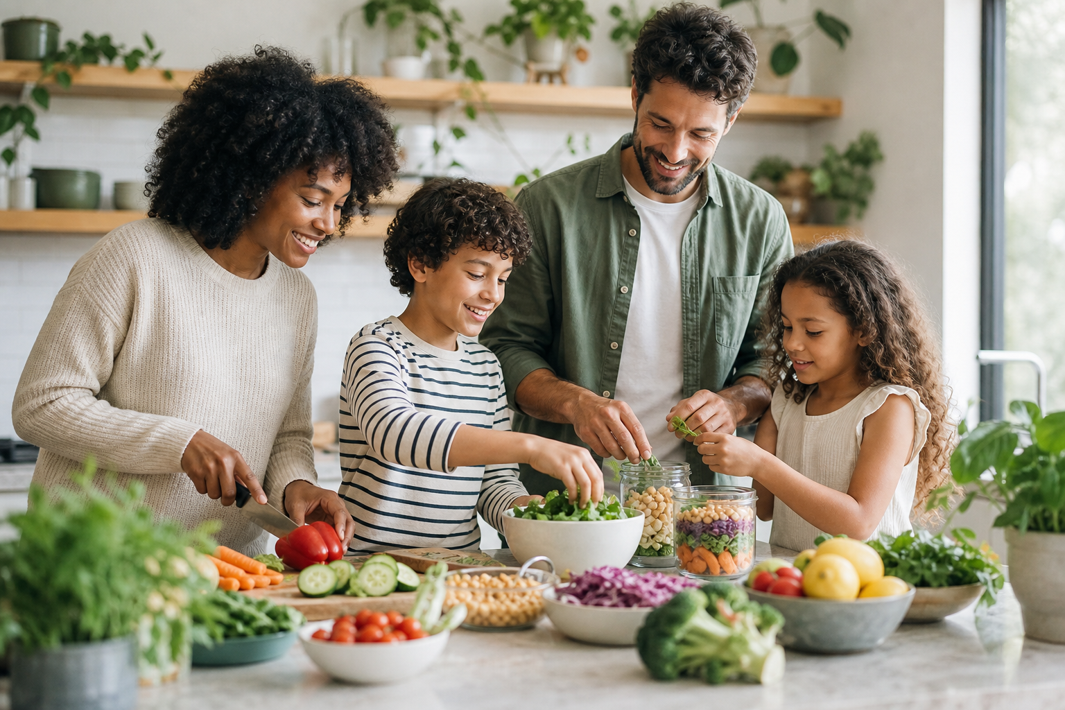 How can you involve your family in vegan meal prep in 2025?