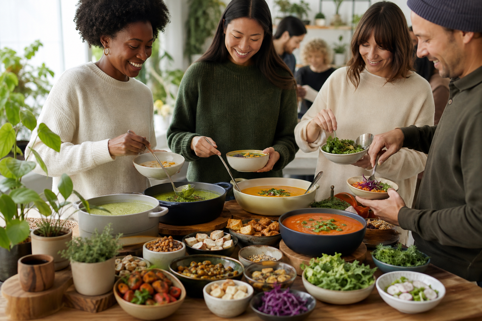 How do I create a vegan soup bar for gatherings in 2026?