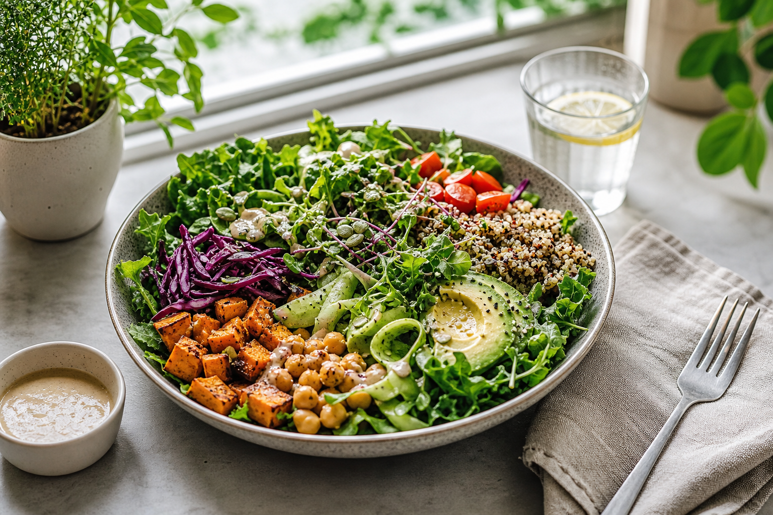 How do I make a satisfying vegan salad for lunch in 2025?