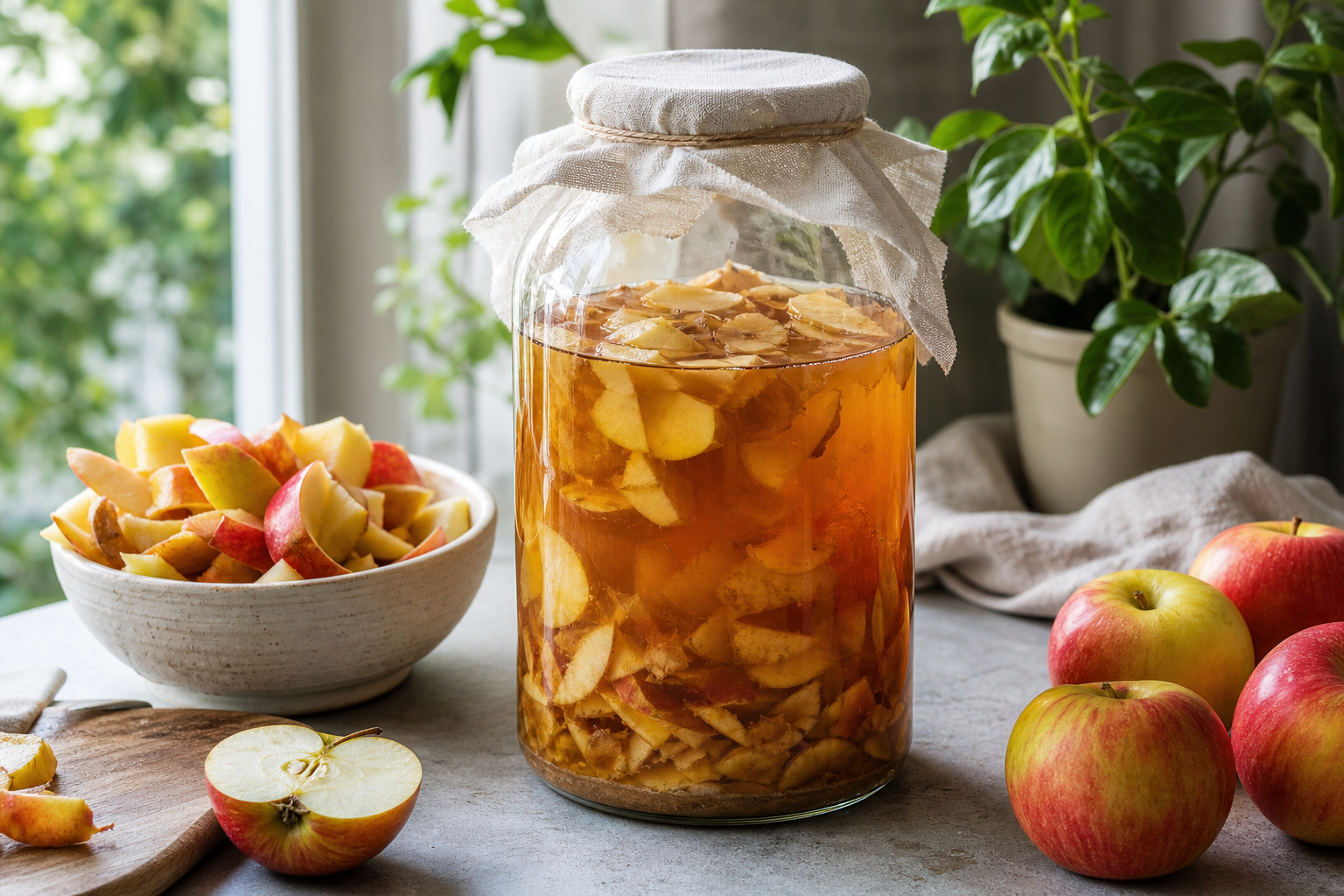 How to Make Homemade Apple Cider Vinegar from Apple Scraps