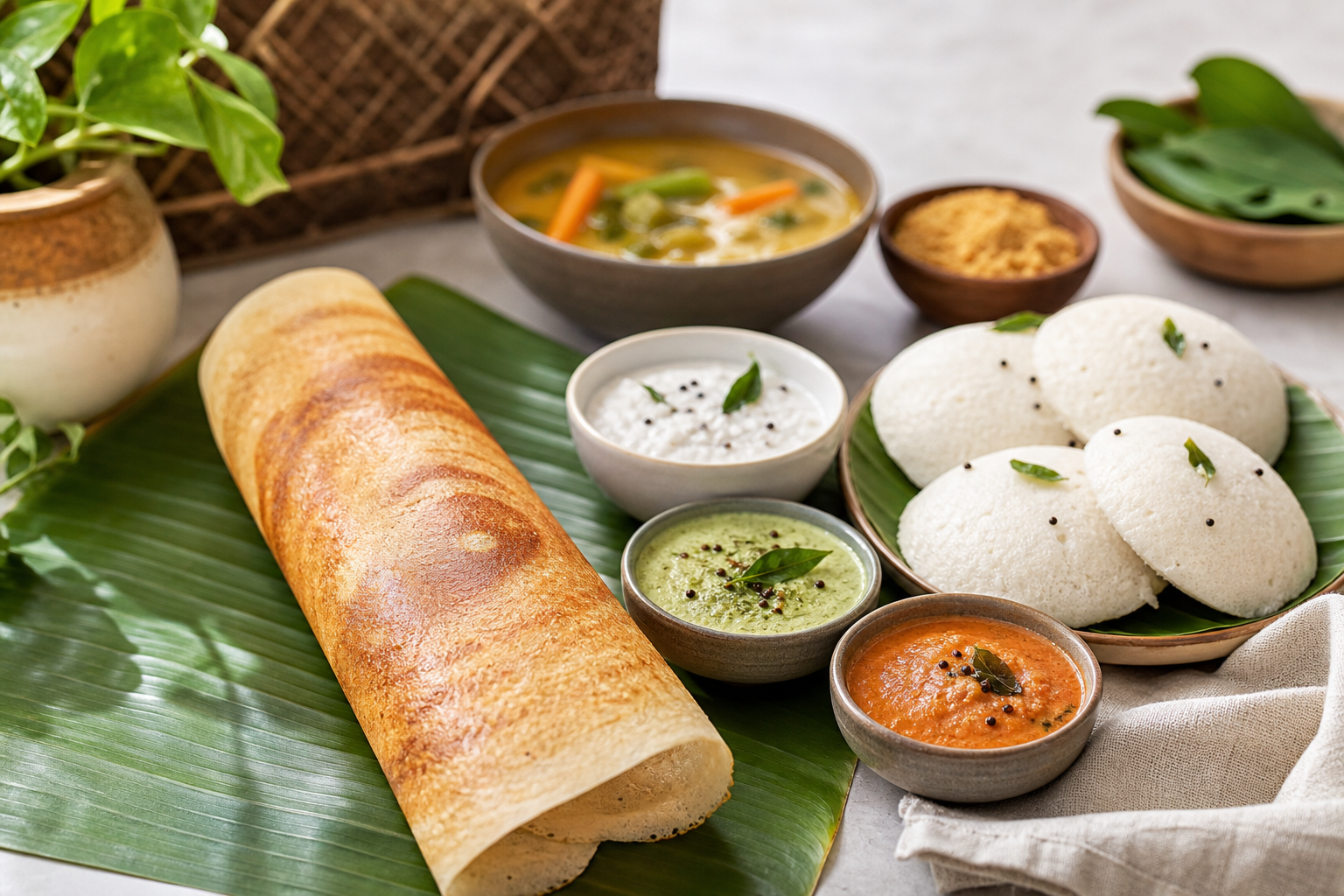 South Indian Vegan Breakfasts: Dosas, Idlis, and Chutneys