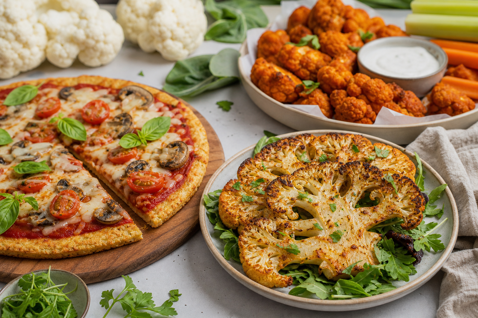The Versatility of Cauliflower: Pizza Crusts, Steaks, and Wings