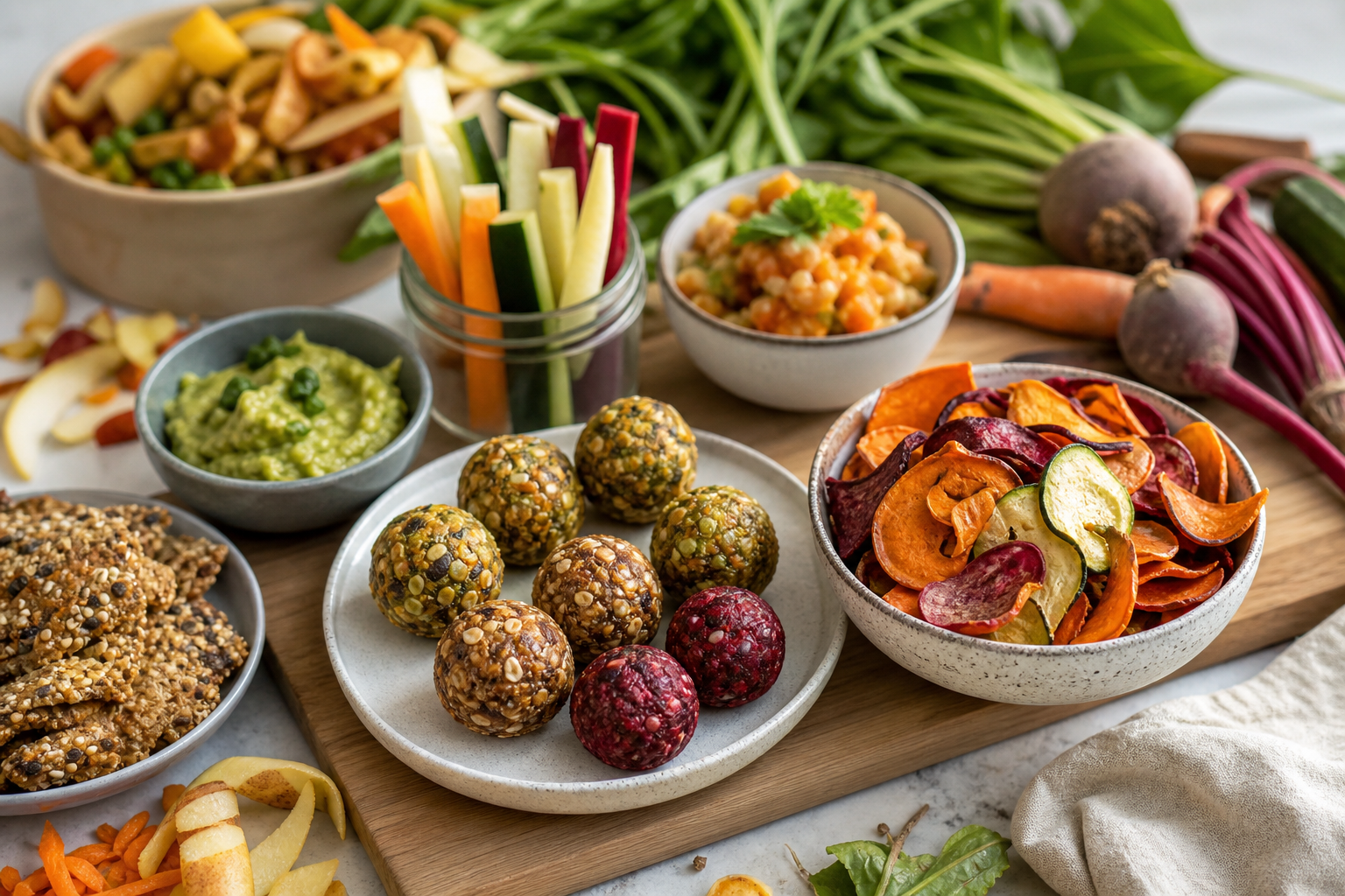 What are some creative uses for leftover fruits and vegetables in vegan snacks for 2025?