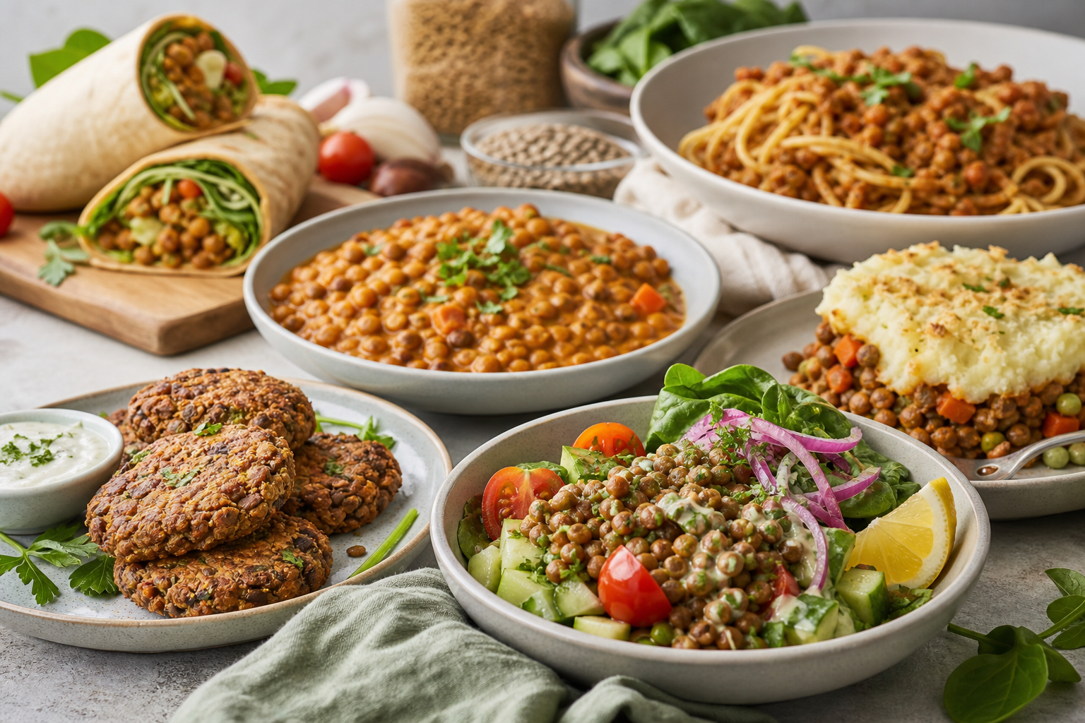 What are some creative uses for lentils in high protein vegan meals in 2025?
