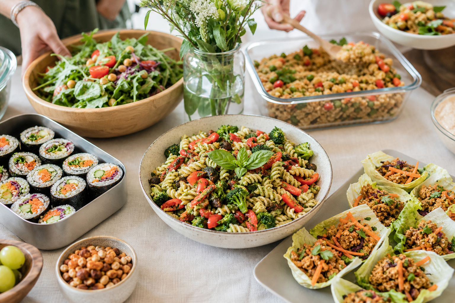 What are some creative vegan lunch ideas for potlucks in 2025?