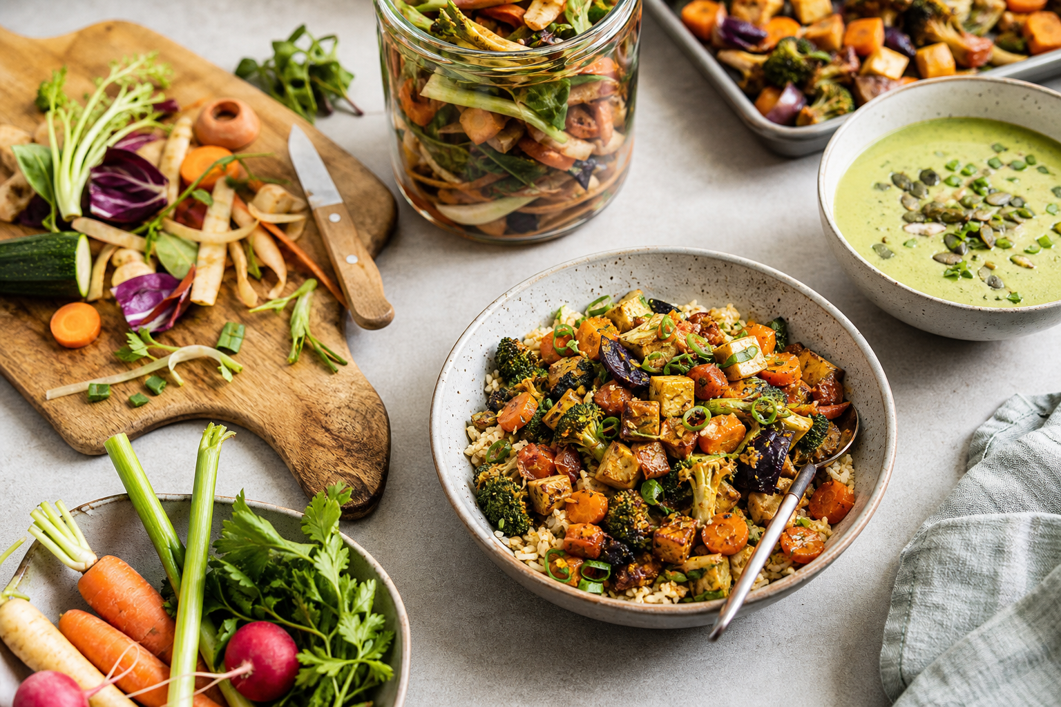 What are some creative ways to use leftover vegetables in budget-friendly vegan recipes for 2025?