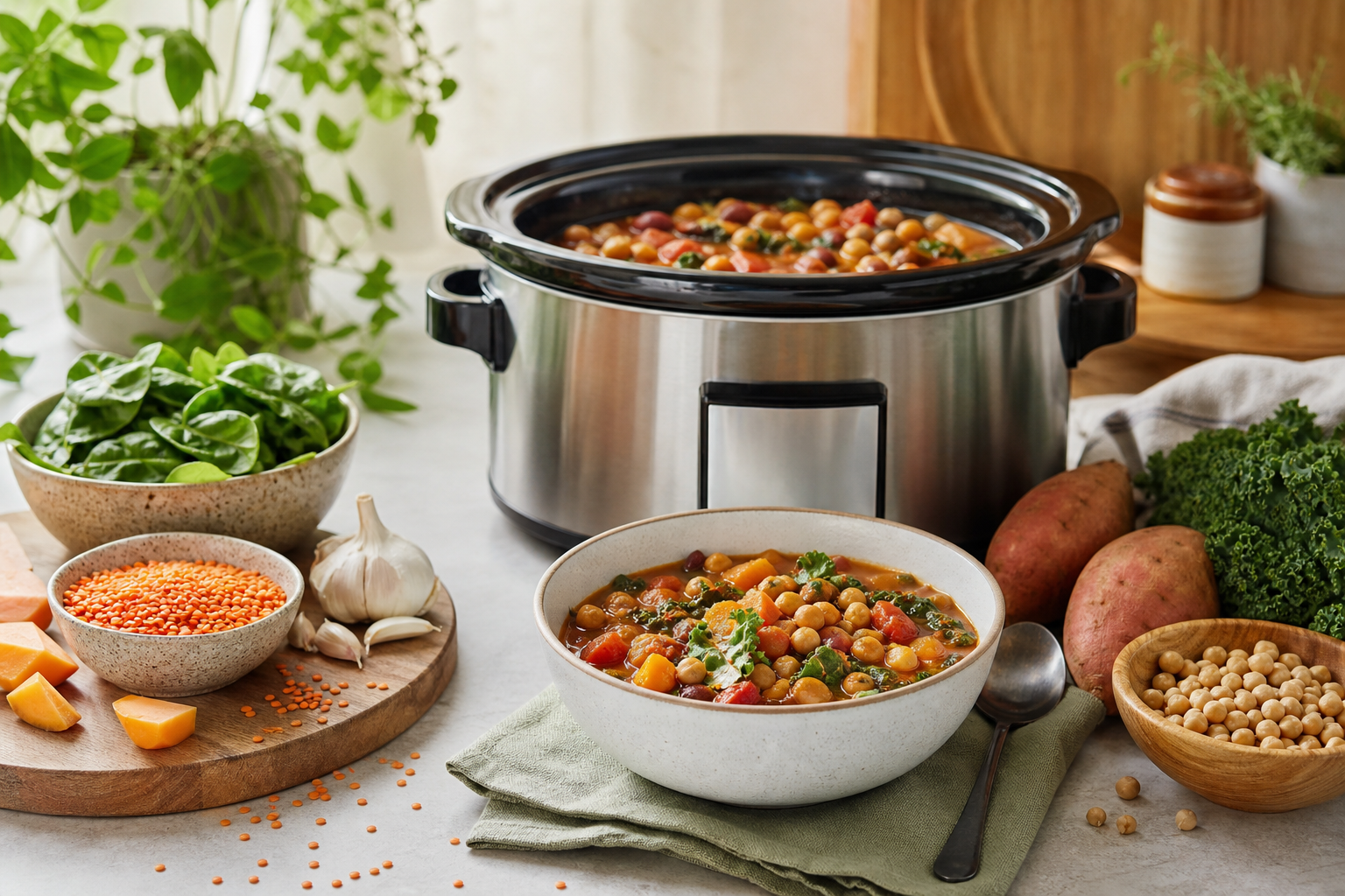What are some easy budget-friendly vegan slow cooker recipes for 2025?