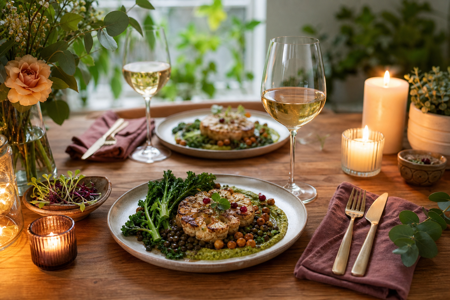What are some easy vegan recipes for a romantic dinner in 2025?