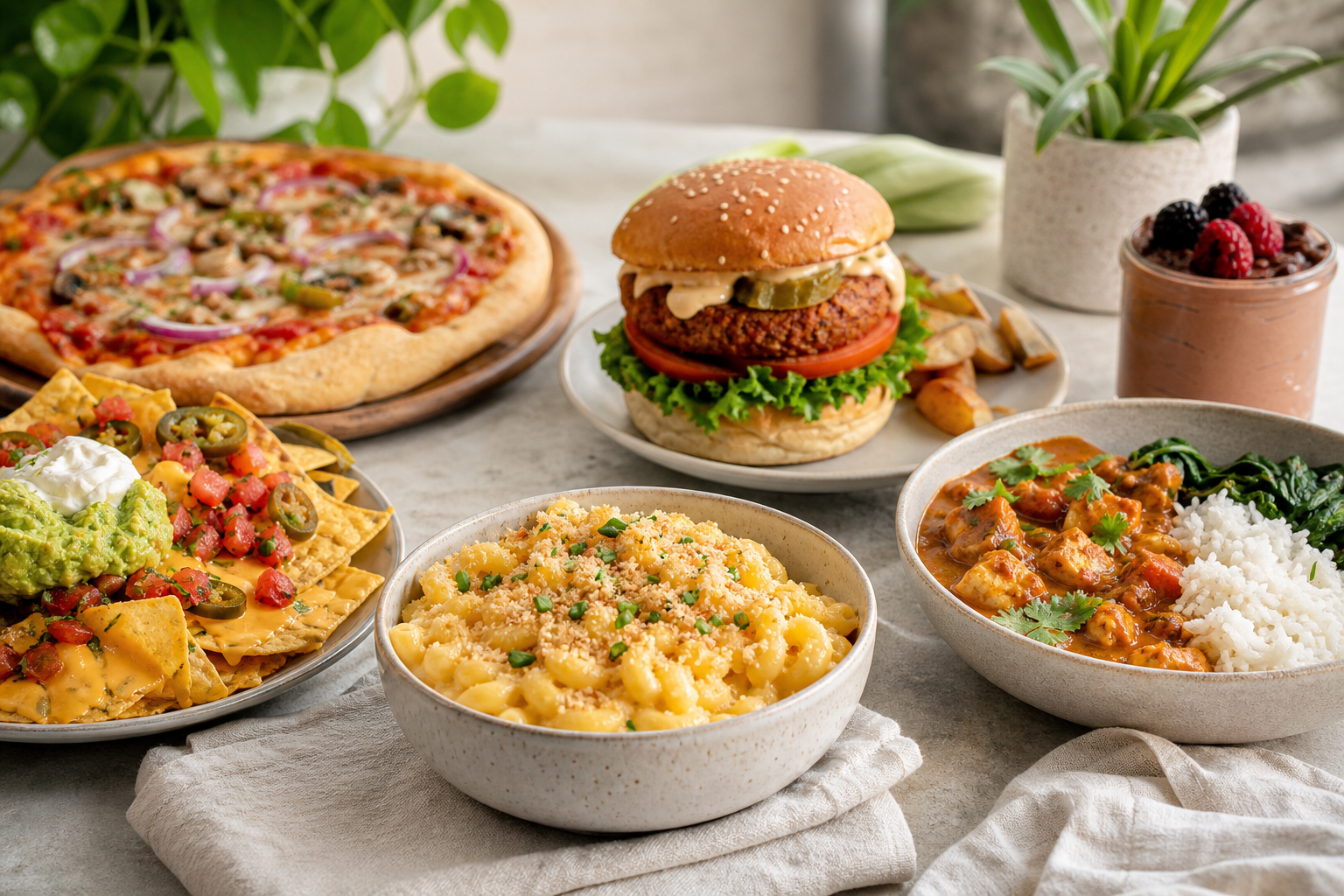 What are some healthy vegan alternatives to popular comfort foods in 2025?