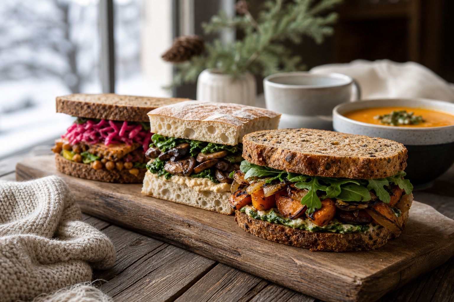 What are some hearty vegan sandwich recipes for winter in 2026?