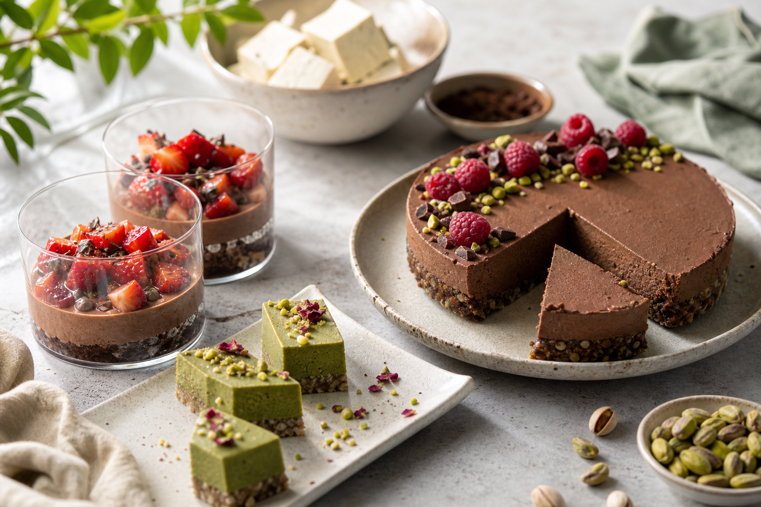 What are some innovative vegan dessert ideas using tofu in 2025?