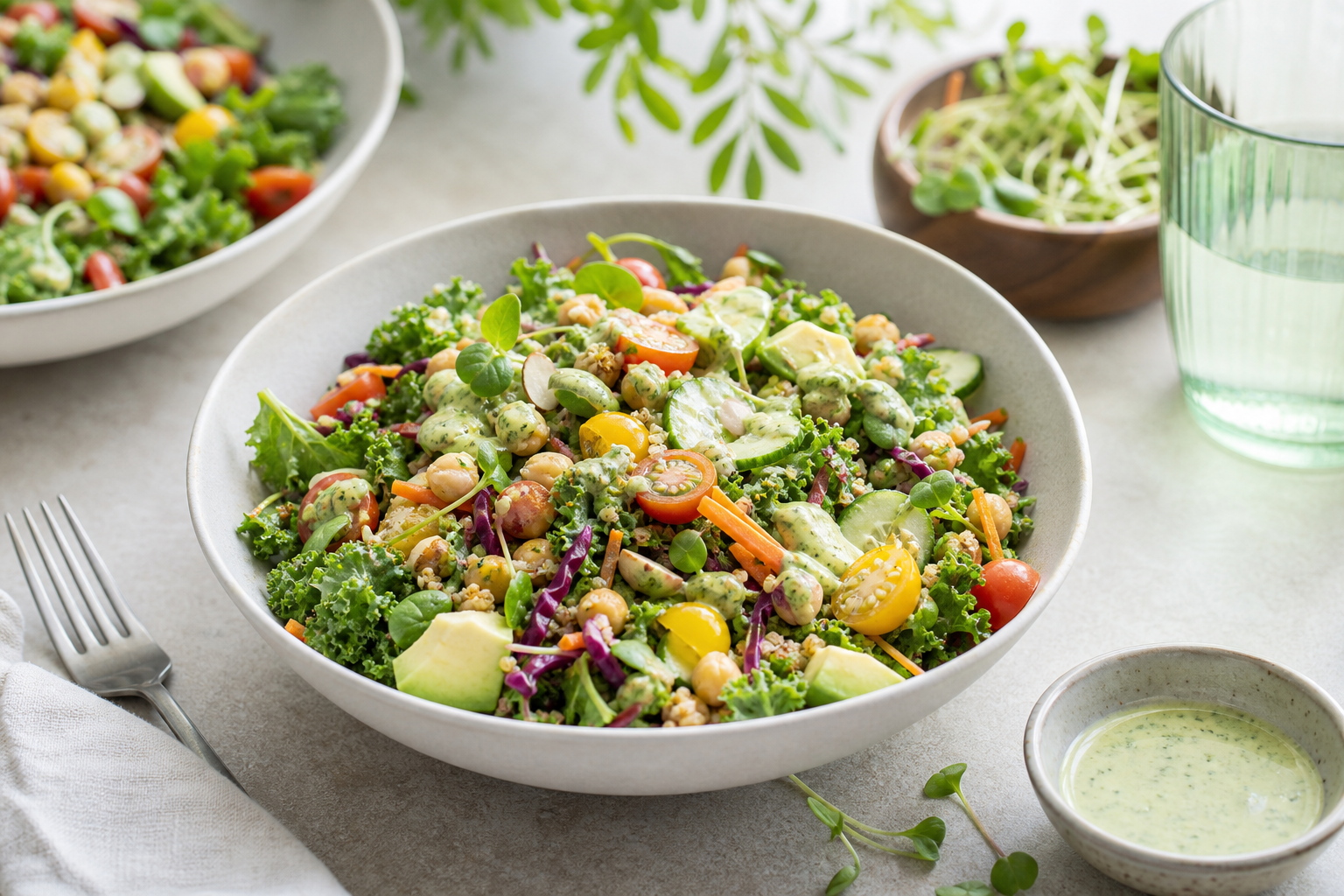 What are some refreshing vegan salad recipes to serve as dinner in 2025?